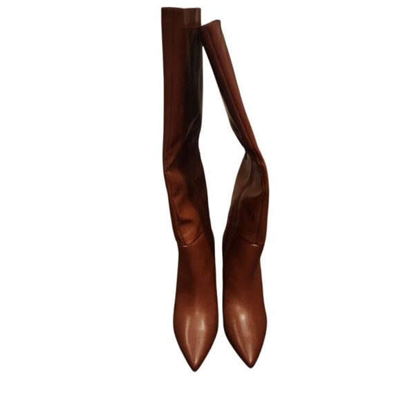 JustFab Alice Boot Cognac Brown Knee High Bootie Women's 8 - Picture 4 of 14